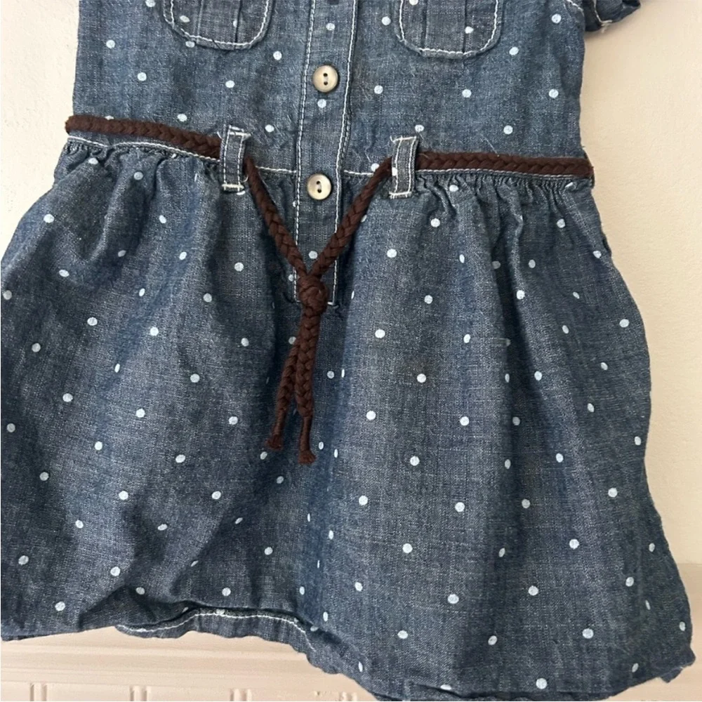 Carter's Denim Polka Dot Dress with Belt 9 Months